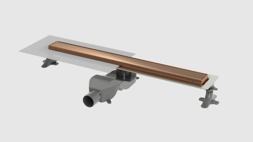 982-60-CB Душевой лоток Premium Linear 60см, нерж.сталь COPPER BRUSHED