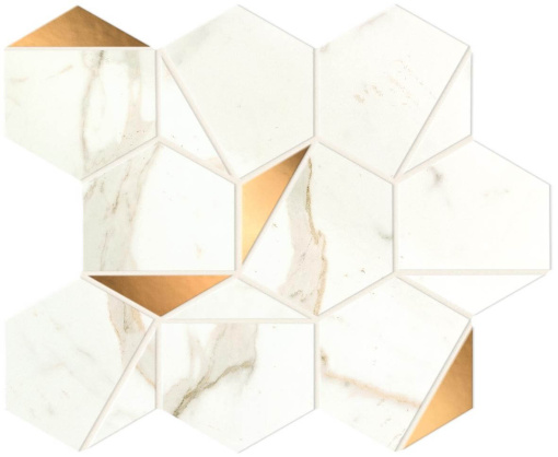 Мозаика Marvel Calacatta Prestigio Gold Hex Shiny (A4WU) 