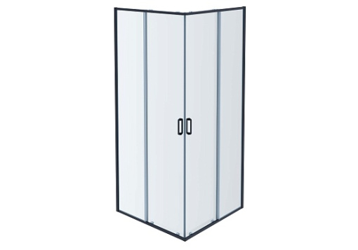AQ ARI KV 10020GM Душевой уголок квадратный, двери раздвижные 1000x1000x2000 профиль оружейная сталь, стекло прозрачное 