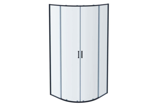 AQ ARI RO 09020GM Душевой уголок 1/4 круга, двери раздвижные 900x900x2000, профиль оружейная сталь, стекло прозрачное