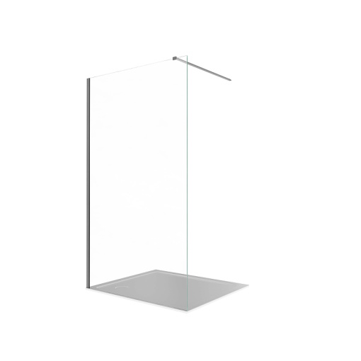Душевая перегородка Walk In 90см, с держателем 1200мм, профиль оружейная сталь, Aquatek AQ.WI.090.1GM, стекло прозрачное, закаленное