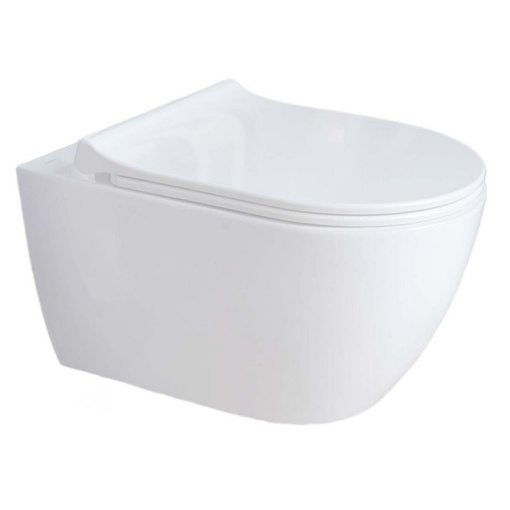 Унитаз подвесной AQ0700-001 Aquatek Поларис 520х365х370мм, тонкое сиденье с механизмом плавного закрывания, крепеж