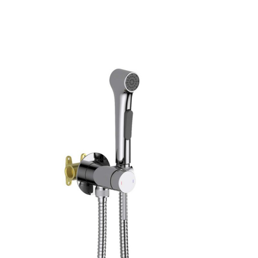 AQ1020CR ЕВРОПА комплект для гигиенического душа встроенный (смеситель + гигиеническая лейка + шланг)