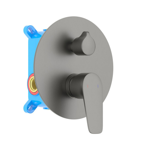 AQ1146BGM БЕТТА смеситель для ванны 2 режима (внешняя и скрытая часть), оружейная сталь