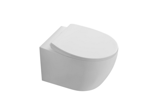 Унитаз подвесной безободковый Aquatek AQ1582T-00 СИРИУС 520*373*340, смыв TORNADO , тонкое сиденье с механизмом плавного закрывания, крепеж