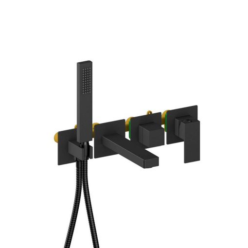 AQ1644MB ЛИБРА смеситель для ванны встроенный (внешняя и скрытая часть), матовый черный