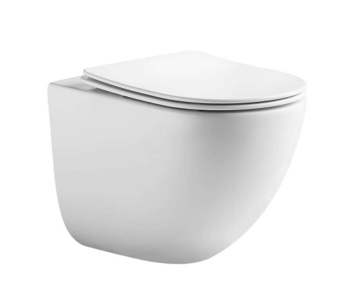 Унитаз подвесной безободковый AQUATEK ГЕЛИОС AQ1993T-00 505*360*370 мм, смыв ТОРНАДО, горизонтальный выпуск, тонкое сиденье с механизмом плавного закрывания, крепеж 