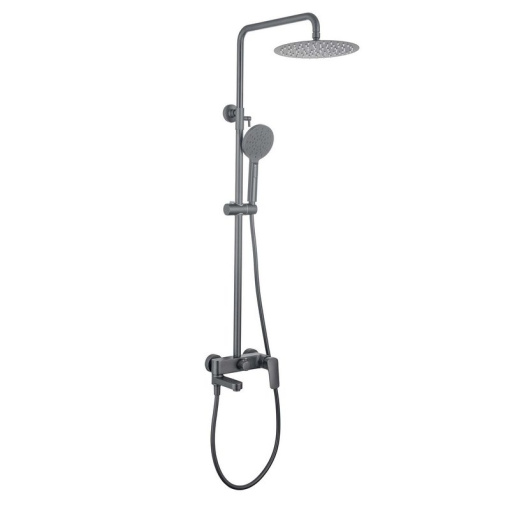 AQ2040BGM ВЕГА душевая система (смеситель для ванны) 3jet 250мм, оружейная сталь