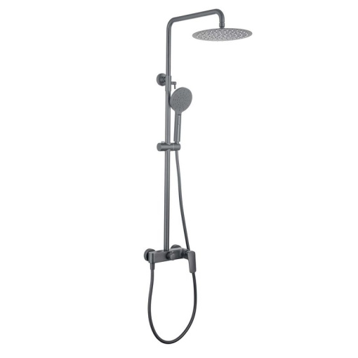 AQ2060BGM ВЕГА душевая система (смеситель для душа) 3jet 250мм, оружейная сталь