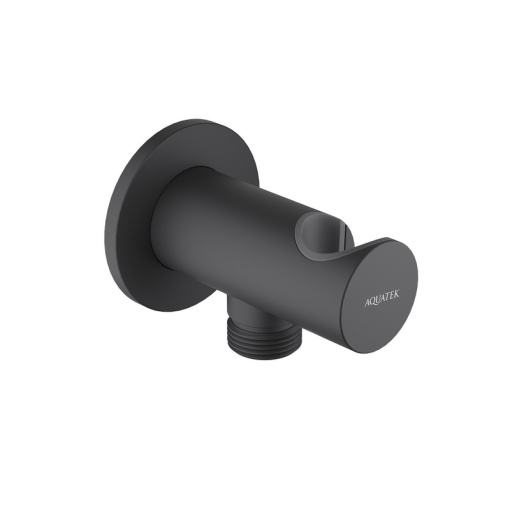 Шланговое подсоединение с держателем AQUATEK, матовый черный AQ2464MB 