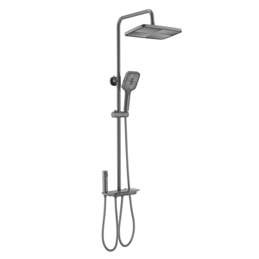 AQ3040BGM ПОЛАРИС душевая система (смеситель для ванны) 295х195мм, оружейная сталь