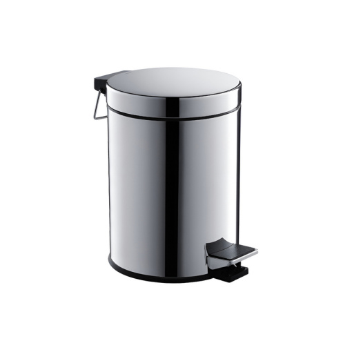 Корзина для мусора с педалью, 5л AQUATEK, полир. хром AQ4991CR 