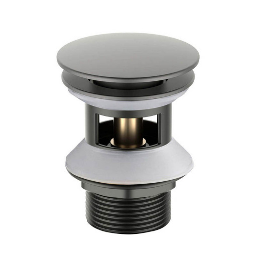 AQ6002BGM сливной набор для раковины Push-open с переливом, крышка круглая, оружейная сталь