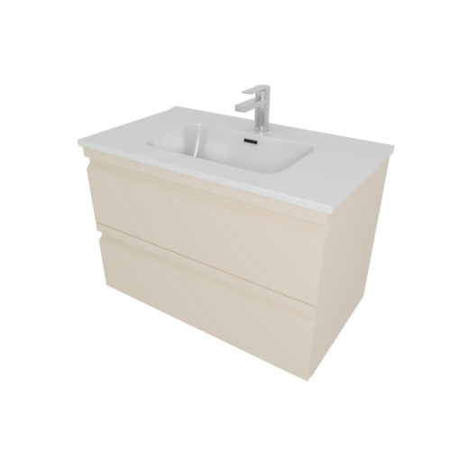 AQ77060-LC Комплект мебели:Тумба 60см ВЕГА с раковиной AQ0460-00, 2 ящика, цвет капучино светлый