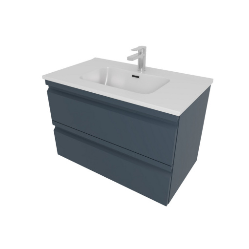 AQ77080-MG Комплект мебели: Тумба 80см ВЕГА с раковиной AQ0480-00, 2 ящика, цвет серый мат