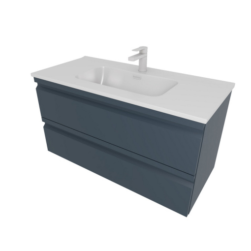 AQ77100-MG Комплект мебели: Тумба 100см ВЕГА с раковиной AQ4100-00, 2 ящика, цвет серый мат