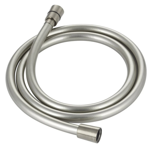 AQM1501BN  Шланг душевой, ПВХ, 1000 мм, с латунными коническими гайками и защитой от перекручивания, никель шлифованный