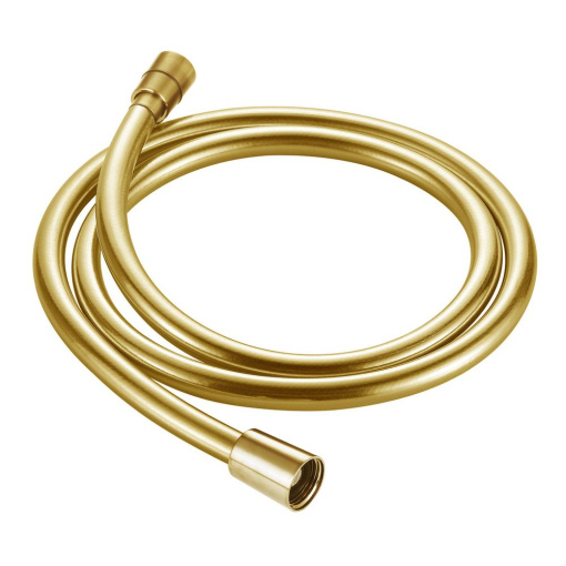 AQM1501GG  Шланг душевой, ПВХ, 1000 мм, с латунными коническими гайками и защитой от перекручивания, золото