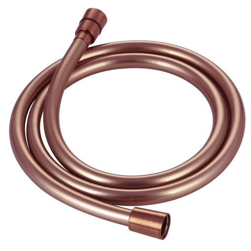 AQM1502BC  Шланг душевой, ПВХ, 1500 мм, с латунными коническими гайками и защитой от перекручивания, медь шлифованная