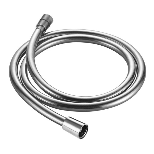 AQM1502CR  Шланг душевой, ПВХ, 1500 мм, с латунными коническими гайками и защитой от перекручивания, хром