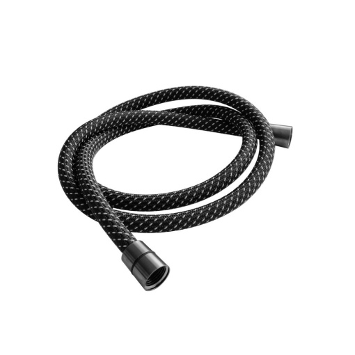 AQM1503GM  Шланг душевой текстиль, ПВХ, 1500 мм, с латун конич гайкой и защитой от скруч, металл