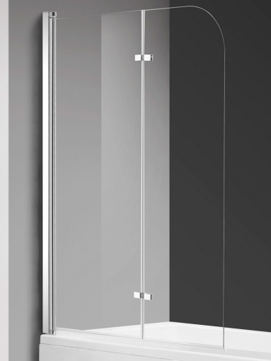 Шторка  на ванну 1200*1400мм., стекло 6мм, цвет профиля хром, петли латунные.