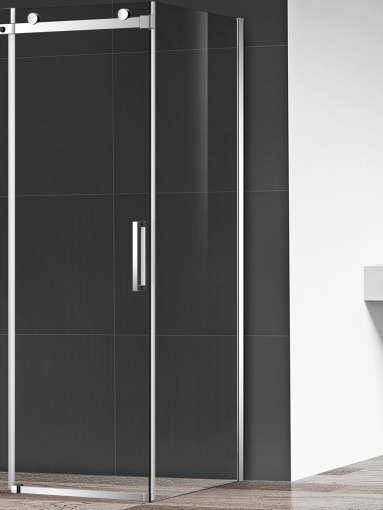 Боковая панель, стекло 8мм, цвет профиля хром. Размер 900*1950