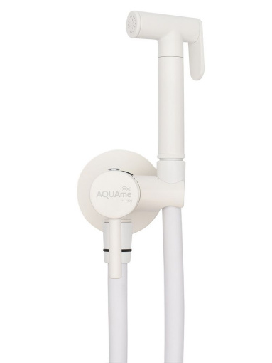 AQM 6020MW Готовый комплект гигиенического душа (скрытый монтаж, латунная лейка), Matt White