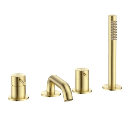 AQM6219BG Siena Смеситель на борт ванны на 4 отв, комплект, золото шлифованное