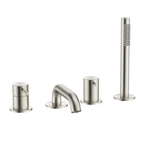 AQM6219BN Siena Смеситель на борт ванны на 4 отв, комплект, никель шлифованный
