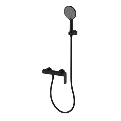 AQM6313MB Monza Смеситель для душа однорычажный, с душевым набором, 3 режима, Черный матовый