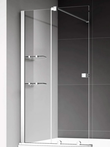 Шторка  на ванну 1200*1400мм., стекло 8мм, цвет профиля хром.