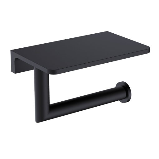 AQM7209MB  Trento  Держатель туалетной бумаги с полкой, черный матовый
