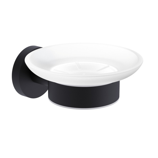 AQM7211MB  Trento  Мыльница латунь/матовое стекло, черный матовый