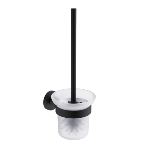 AQM7214MB  Trento  Туалетный ершик настенный, матовое стекло, черный матовый