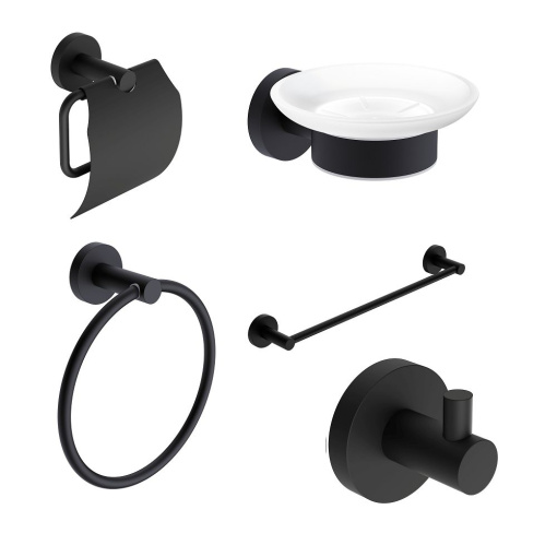 AQM7221MB  Trento  Набор аксессуаров 5 в 1, черный матовый