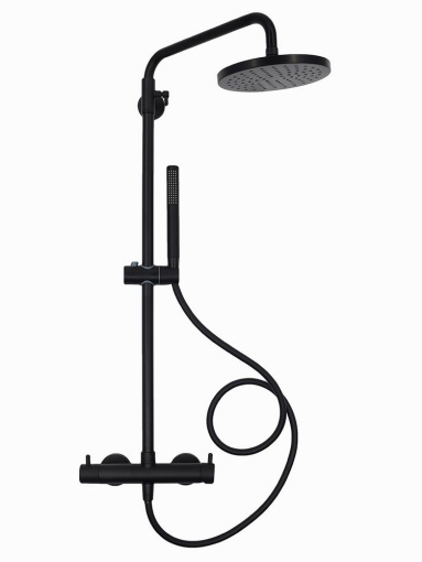 AQM 8001MB Душевая система для душа со смесителем, Матовый Чёрный