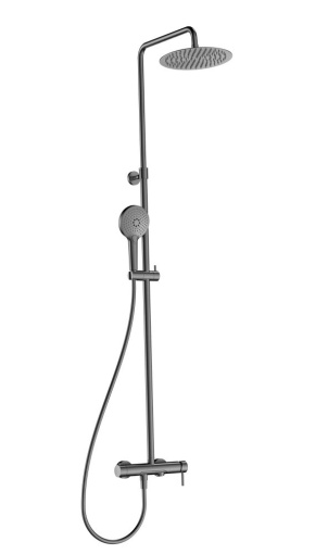 AQM8011GM Душевая система со смесителем и изливом, Ø250, лейка 3 реж, 1100-1500мм, металл