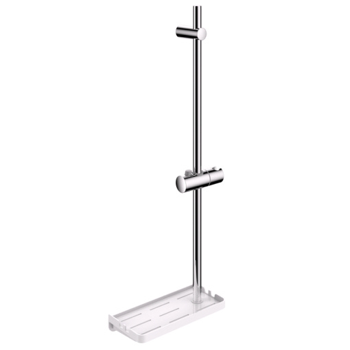 AQM8201CR Душевая штанга 665мм с полкой 240*120мм, Хром
