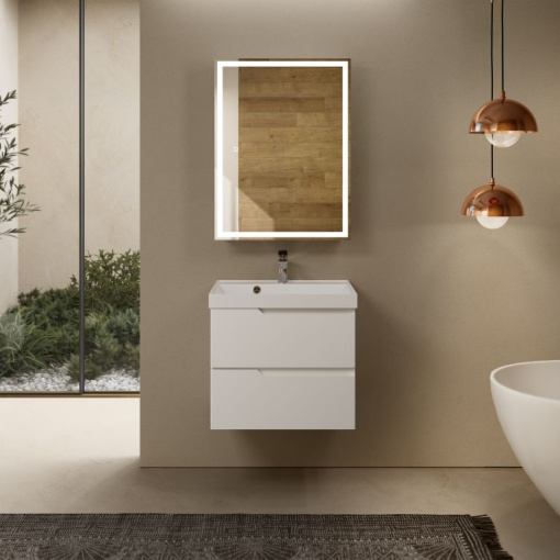 AQM900360WH "S3" тумба под умывальник подвесная 60  цвет белый глянец.