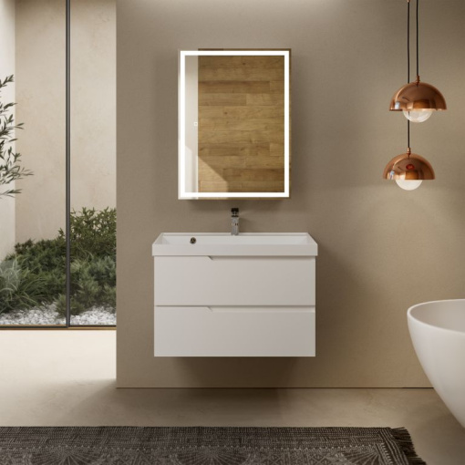 AQM900380WH "S3" тумба под умывальник подвесная 80  цвет белый глянец.