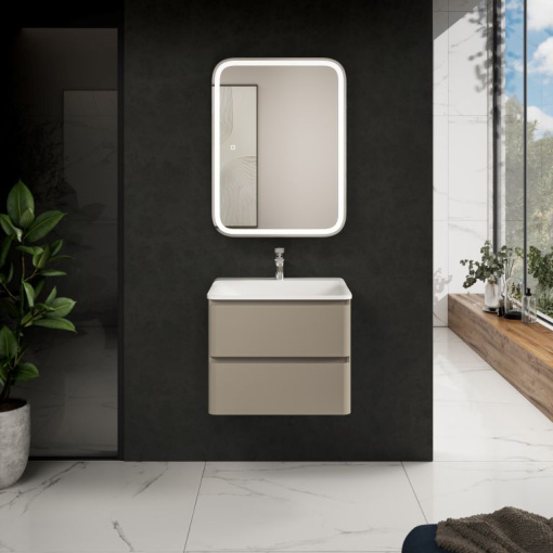 AQM900460BG "S4" тумба под умывальник подвесная 60  цвет бежевый.