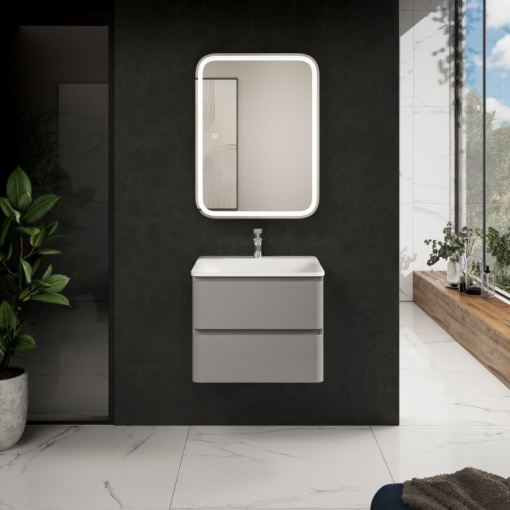 AQM900460GM "S4" тумба под умывальник подвесная 60  цвет серый.