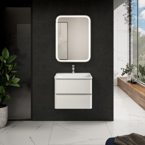 AQM900460WH "S4" тумба под умывальник подвесная 60  цвет белый глянец.