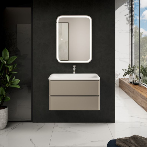 AQM900480BG "S4" тумба под умывальник подвесная 80  цвет бежевый.