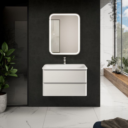 AQM900480WH "S4" тумба под умывальник подвесная 80  цвет белый глянец.