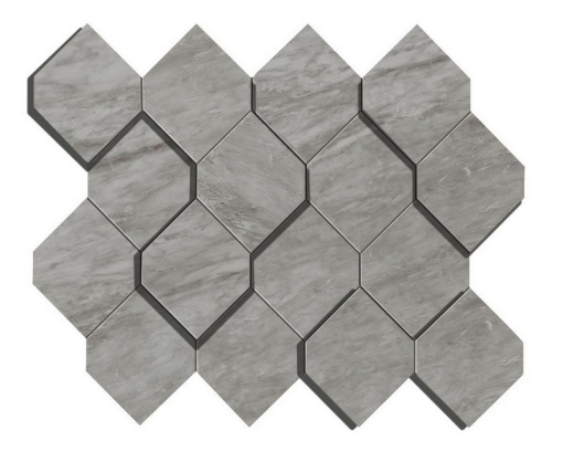 Мозаика Marvel Bardiglio Grey Mosaico Esagono 3D (AS39) 