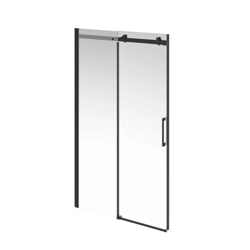 CT.120.SD.BLK.M Душевая дверь CRISTALLO, раздвижная с функцией soft close, 120х210, матовый черный
