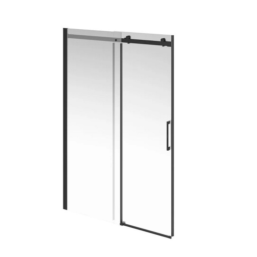 CT.140.1/2.SD.BLK.M Душевая дверь CRISTALLO, раздвижная с функцией soft close, 140х210, матовый черный