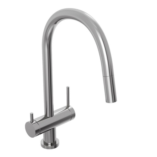 Смеситель для кухни Abelsberg Aera EMF71709CH c вытяжным изливом и возможностью подключения фильтра для воды, цвет глянцевый хром